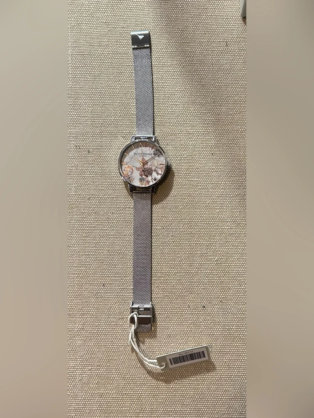 Olivia Burton Marble Florals Watch With 38mm Grey Marble design Floral Face